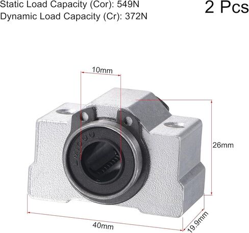 uxcell SCV20UU Linear Ball Bearing Slide Block Units, 20mm Bore Diameter 2pcs in Kuwait