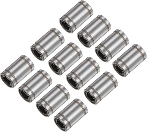 12 قطعة من محامل الكرات الخطية LM8UU من uxcell، قطر تجويف 8 مم، 15 مم OD، طول 24 مم، محمل حركة خطية لأداة آلة CNC للطابعة ثلاثية الأبعاد in Kuwait