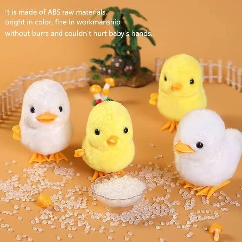 HAILSTER 4 Pack Jumping Ducklings and Chicken Wind Up Toy Sets with Very Soft Colorful Fur, Christmas, Easter and Birthday Party Gifts for Infants and Children in Saudi Arabia