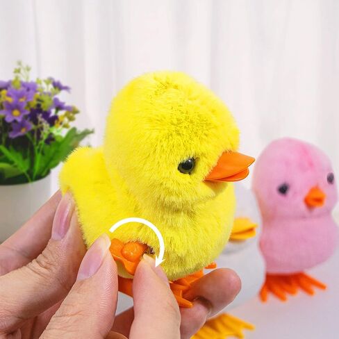 HAILSTER 4 Pack Jumping Ducklings and Chicken Wind Up Toy Sets with Very Soft Colorful Fur, Christmas, Easter and Birthday Party Gifts for Infants and Children in Saudi Arabia