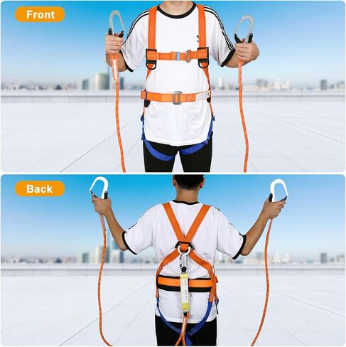 JATCSG ترقية مجموعة مسامير تسلق شجرة جلد البقر، معدات تسلق الأشجار مع حزام تسلق قابل للتعديل بأربع نقاط وحقيبة حبل، مجموعة تسلق شجرة Arborist لأعمال الأشجار، والتسلق، والرياضة، والعمل in Kuwait