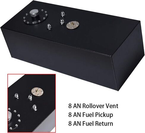 WFLNHB 15 Gallon/57L Black Aluminum Top-feed Racing/Drift Fuel Cell Gas Tank with Level Sender for Street Rods Hot Rods Street Trucks in Saudi Arabia