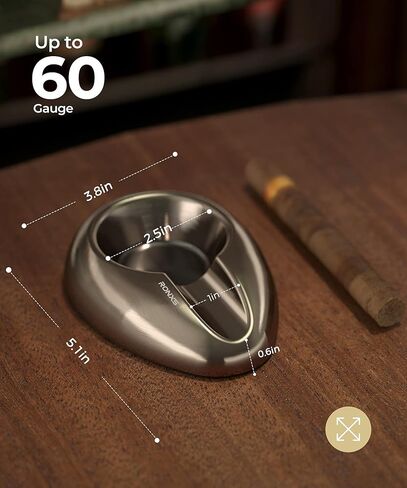 منافض سجائر سيجار RONXS، منفضة سجائر معدنية بالكامل للاستخدام الخارجي، صينية سجائر محمولة غير قابلة للكسر، حامل سيجار واحد منافض سجائر للسجائر، هدية رائعة لإكسسوارات السيجار in Kuwait