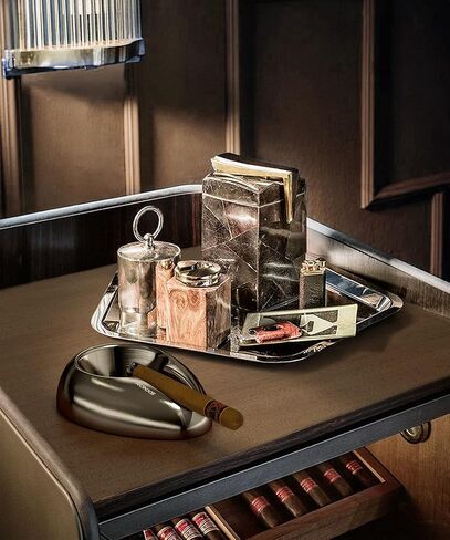 منافض سجائر سيجار RONXS، منفضة سجائر معدنية بالكامل للاستخدام الخارجي، صينية سجائر محمولة غير قابلة للكسر، حامل سيجار واحد منافض سجائر للسجائر، هدية رائعة لإكسسوارات السيجار in Kuwait