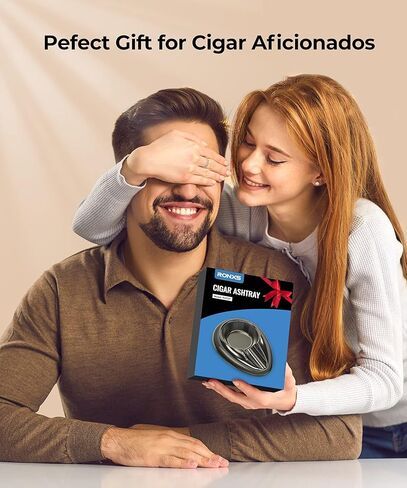 منافض سجائر سيجار RONXS، منفضة سجائر معدنية بالكامل للاستخدام الخارجي، صينية سجائر محمولة غير قابلة للكسر، حامل سيجار واحد منافض سجائر للسجائر، هدية رائعة لإكسسوارات السيجار in Kuwait