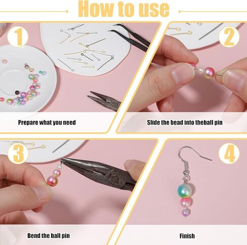 1000 قطعة دبابيس العين مختلط اللون دبابيس العين المفتوحة 16-30 مللي متر دبابيس رأس الحديد لصنع المجوهرات سوار القرط (متعدد الألوان) in Kuwait