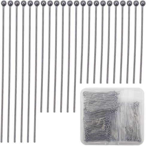 INSPIRELLE 600PCS Stainless Steel Ball Head Pins 22 Gauge 1.2" 1.6" 2" Satin Pins for DIY Jewelry Making Findings - 30mm 40mm 50mm in Kuwait
