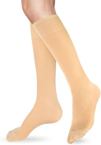 KALIONE 8 Pairs Sheer Knee High Stockings for Women, Women's Black Sheer Knee High Stocks, Lady's Black Sheer Calf Socks, White Sheer Stockings (4 Color, 8 Pairs) in Saudi Arabia