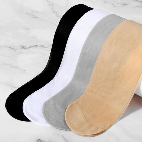 KALIONE 8 Pairs Sheer Knee High Stockings for Women, Women's Black Sheer Knee High Stocks, Lady's Black Sheer Calf Socks, White Sheer Stockings (4 Color, 8 Pairs) in Saudi Arabia