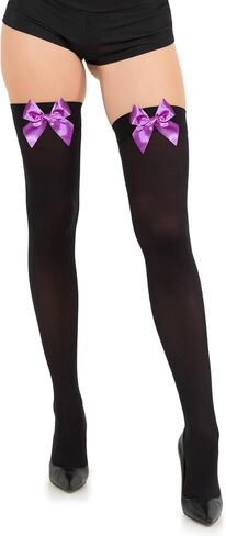 Sugar Sunday Opaque Thigh High Bow Stockings for Women Thigh Highs Stockings with Bows Over The Knee Socks in Kuwait