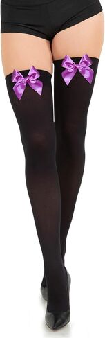 Sugar Sunday Opaque Thigh High Bow Stockings for Women Thigh Highs Stockings with Bows Over The Knee Socks in Kuwait