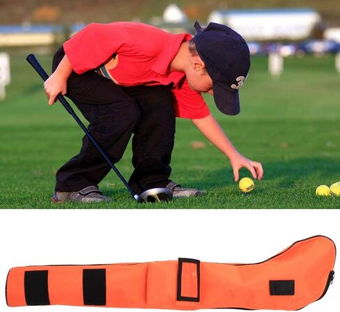 Golf Club Bag, Children Soft Foldable Golf Club Bag Nylon Portable Waterproof for Outdoor Practice Training(Orange) Golf in Saudi Arabia