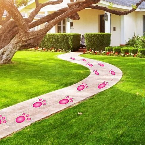 FINGOOO 60 قطعة من ملصقات بصمة أرنب عيد الفصح ملصق مطبوع عليه مخالب الأرنب للعبة صيد البيض وتزيين عيد الفصح in Kuwait