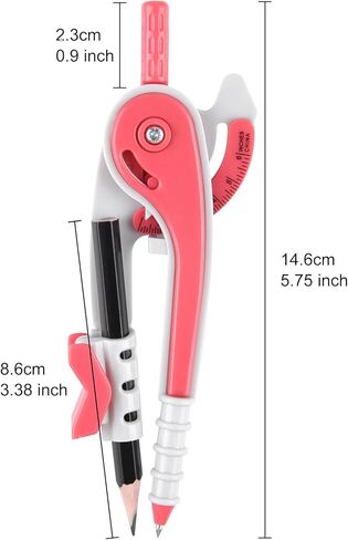 36 عبوة من بوصلة الهندسة الرياضية مقاس 6 بوصة، أداة دقيقة أساسية ملونة للطلاب، بوصلة رسم منبه بمقياس بلاستيكي مع أقلام رصاص لصياغة اللوازم المدرسية والمنزلية والمكتبية (36) in Kuwait