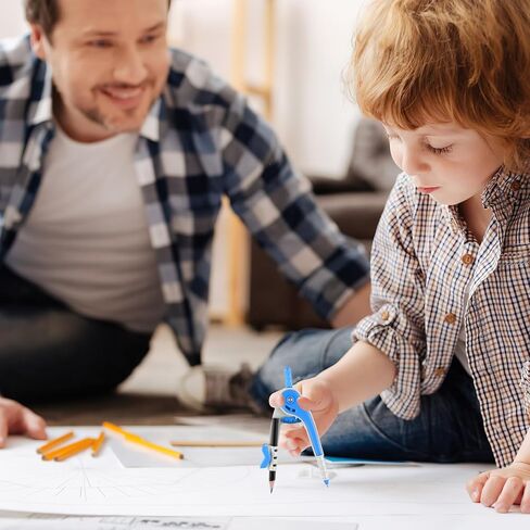 36 عبوة من بوصلة الهندسة الرياضية مقاس 6 بوصة، أداة دقيقة أساسية ملونة للطلاب، بوصلة رسم منبه بمقياس بلاستيكي مع أقلام رصاص لصياغة اللوازم المدرسية والمنزلية والمكتبية (36) in Kuwait