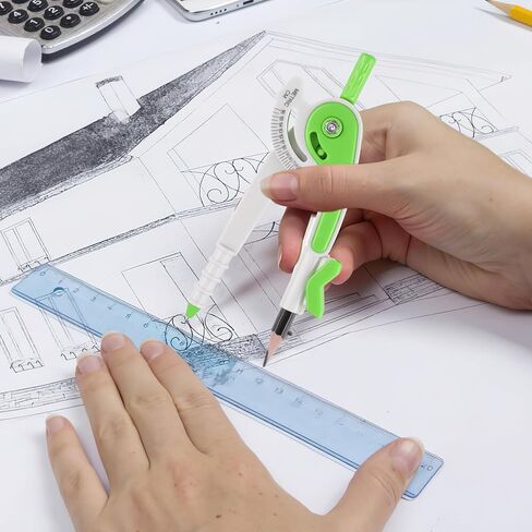 36 عبوة من بوصلة الهندسة الرياضية مقاس 6 بوصة، أداة دقيقة أساسية ملونة للطلاب، بوصلة رسم منبه بمقياس بلاستيكي مع أقلام رصاص لصياغة اللوازم المدرسية والمنزلية والمكتبية (36) in Kuwait