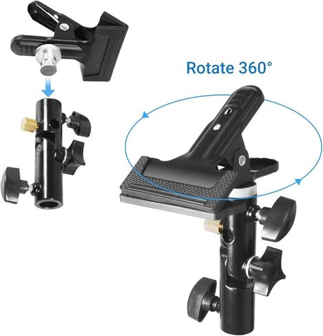 LS LIMO STUDIO LIMOSTUDIO حامل مشبك معدني شديد التحمل، دعامة تثبيت مع حامل عاكس مظلة، محول لولبي أنثى من النحاس و5/8 بوصة، حامل إضاءة طويل القامة 78 بوصة، AGG3074 in Kuwait