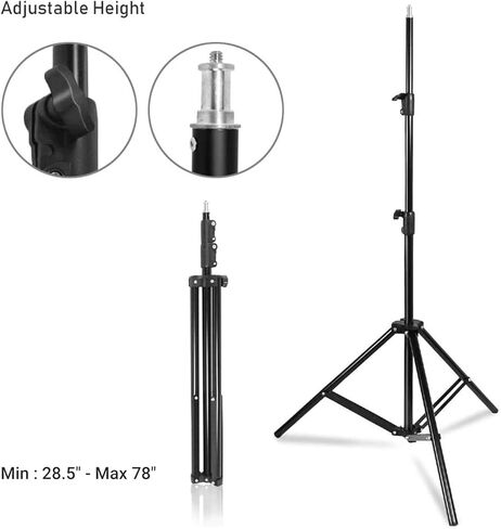 LS LIMO STUDIO LIMOSTUDIO حامل مشبك معدني شديد التحمل، دعامة تثبيت مع حامل عاكس مظلة، محول لولبي أنثى من النحاس و5/8 بوصة، حامل إضاءة طويل القامة 78 بوصة، AGG3074 in Kuwait