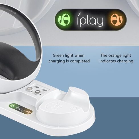 محطة شحن وحدة التحكم PS VR2، قاعدة شحن مزدوجة لوحدة التحكم PSVR 2 بسرعة مع مؤشر LED، 4 واجهة مغناطيسية من النوع C، كابل شحن من النوع C in Kuwait