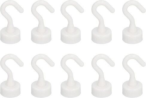 estink 10 قطع خطافات مغناطيسية، 11 رطل ABS خطافات مدمجة من البلاستيك الأبيض خطافات قوية للتعليق، مجموعة خطافات للثلاجة، المطبخ، المرآب in Kuwait