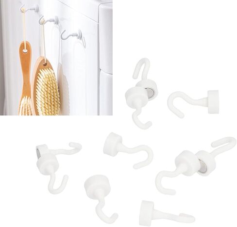 estink 10 قطع خطافات مغناطيسية، 11 رطل ABS خطافات مدمجة من البلاستيك الأبيض خطافات قوية للتعليق، مجموعة خطافات للثلاجة، المطبخ، المرآب in Kuwait