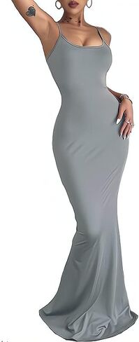 صالة المرأة عادية مثير بلا أكمام عارية الذراعين Bodycon ماكسي سليم السباغيتي حزام ضيق نادي ليلة خارج زلة فستان طويل in Saudi Arabia