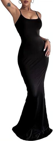صالة المرأة عادية مثير بلا أكمام عارية الذراعين Bodycon ماكسي سليم السباغيتي حزام ضيق نادي ليلة خارج زلة فستان طويل in Saudi Arabia