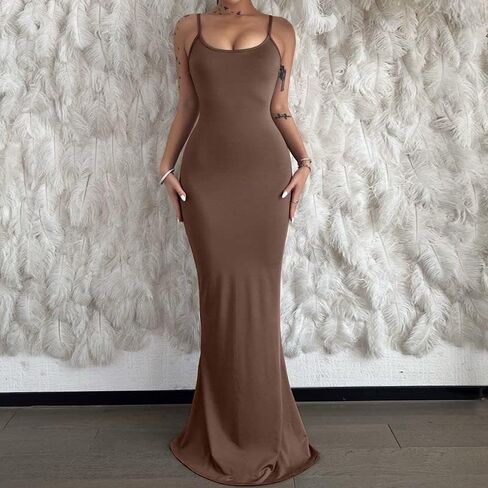 صالة المرأة عادية مثير بلا أكمام عارية الذراعين Bodycon ماكسي سليم السباغيتي حزام ضيق نادي ليلة خارج زلة فستان طويل in Kuwait