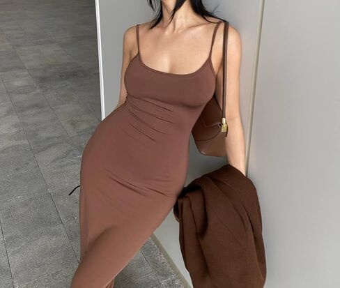 صالة المرأة عادية مثير بلا أكمام عارية الذراعين Bodycon ماكسي سليم السباغيتي حزام ضيق نادي ليلة خارج زلة فستان طويل in Kuwait