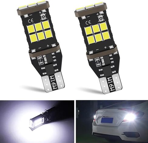 ZBGUN 2 قطعة لمبة إضاءة LED T15 للسيارات، 2835-15SMD فك تشفير عالي السطوع، بدء فوري لعكس الضوء، 1156 ضوء فرامل مقبس قياسي، استبدال لمبة الإضاءة العالمية للتوصيل والتشغيل (أبيض) in Saudi Arabia