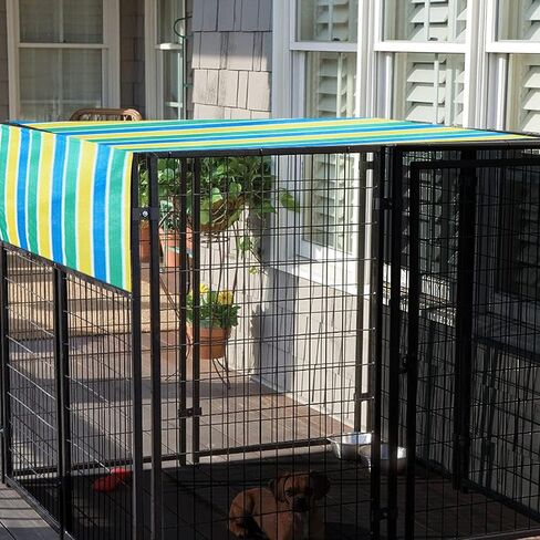 Upgrade Dog Kennel Cover Mesh Shade Panel with Grommets - Weather Guard Extra Large All Season Dog Run Cover & Roof (Green, 10x10FT) in Kuwait