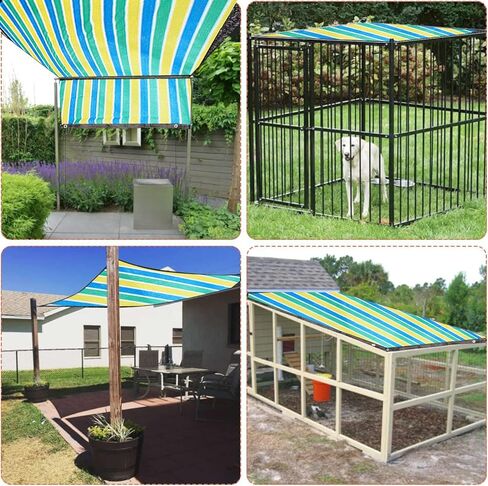 Upgrade Dog Kennel Cover Mesh Shade Panel with Grommets - Weather Guard Extra Large All Season Dog Run Cover & Roof (Green, 10x10FT) in Kuwait
