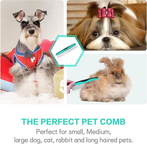 مشط معدني للكلاب، فرشاة للتنظيف الذاتي للقطط، لتساقط وتهذيب الشعر القصير الطويل، أدوات احترافية للعناية بالكلاب لمعظم أنواع الشعر in Kuwait