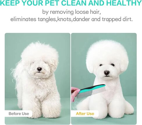 مشط معدني للكلاب، فرشاة للتنظيف الذاتي للقطط، لتساقط وتهذيب الشعر القصير الطويل، أدوات احترافية للعناية بالكلاب لمعظم أنواع الشعر in Kuwait