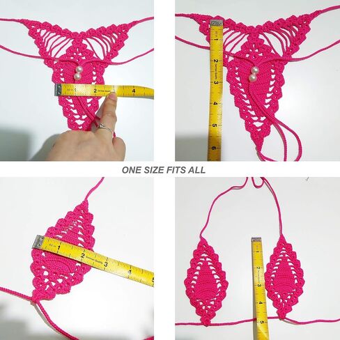 بيكيني كروشيه صغير على شكل دمعة - بيكيني صغير للغاية بيكيني ثونغ G String بيكيني مثير صغير للنساء in Saudi Arabia
