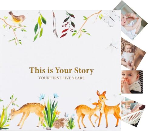SNUGGLY CUB Baby Memory Book for Baby Boy or Girl - First 5 Years Baby Book Keepsake - A Timeless Baby Scrapbook Album - Gender Neutral Simple Modern Baby Milestone Book in Saudi Arabia