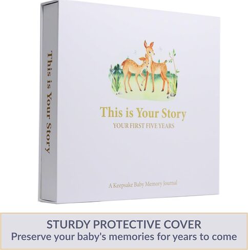 SNUGGLY CUB Baby Memory Book for Baby Boy or Girl - First 5 Years Baby Book Keepsake - A Timeless Baby Scrapbook Album - Gender Neutral Simple Modern Baby Milestone Book in Saudi Arabia