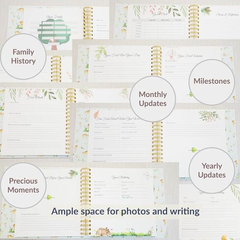 SNUGGLY CUB Baby Memory Book for Baby Boy or Girl - First 5 Years Baby Book Keepsake - A Timeless Baby Scrapbook Album - Gender Neutral Simple Modern Baby Milestone Book in Saudi Arabia