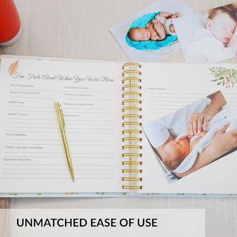 SNUGGLY CUB Baby Memory Book for Baby Boy or Girl - First 5 Years Baby Book Keepsake - A Timeless Baby Scrapbook Album - Gender Neutral Simple Modern Baby Milestone Book in Saudi Arabia
