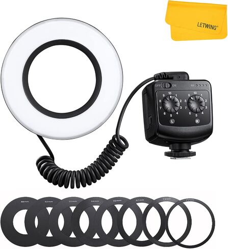 Godox Ring 72 Macro LED Ring Light with 8 Lens Adapter Rings for Canon Nikon Pentax Olympus DSLR Cameras in Saudi Arabia