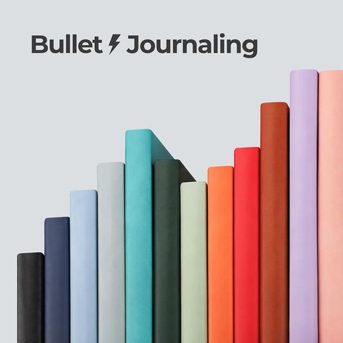 RETTACY Bullet Dotted Journal - دفتر يوميات A5 Dotted Grid مع 256 صفحة، ورق ممتاز خالي من الأحماض 120 جرام في المتر المربع، يوميات رصاصة، رسم، غلاف جلدي، جيب داخلي، 5.7 بوصة × 8.3 بوصة (أسود) in Saudi Arabia