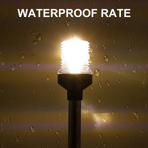 S SUNSBELL 12 بوصة أضواء القارب، IP66 أضواء ملاحة القارب مع قاعدة قابلة للتعديل 180 درجة، 12-24 فولت ضوء مرساة القارب القابل للطي، 360 درجة إضاءة دائرية شاملة لقارب العائم/اليخت/قارب الصيد (أبيض) in Kuwait