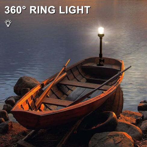 S SUNSBELL 12 بوصة أضواء القارب، IP66 أضواء ملاحة القارب مع قاعدة قابلة للتعديل 180 درجة، 12-24 فولت ضوء مرساة القارب القابل للطي، 360 درجة إضاءة دائرية شاملة لقارب العائم/اليخت/قارب الصيد (أبيض) in Kuwait