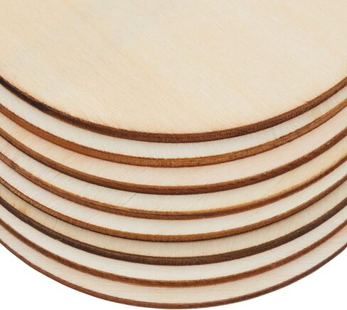 Set of 130 Unfinished Wooden Squares and Circles for Wood Burning Projects, DIY Crafts (3 Sizes/Shape) in Saudi Arabia