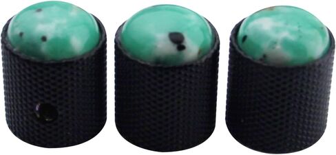 guyker Dome Guitar Bass Potentiometer Control Knobs with 6mm Dia. Shaft Pots - 3PCS Zinc Alloy Bell Speed Tone Volume Knob Replacement Part, (Blue Turquoise Top, Black) in Saudi Arabia