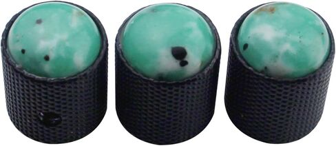 guyker Dome Guitar Bass Potentiometer Control Knobs with 6mm Dia. Shaft Pots - 3PCS Zinc Alloy Bell Speed Tone Volume Knob Replacement Part, (Blue Turquoise Top, Black) in Saudi Arabia