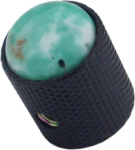 guyker Dome Guitar Bass Potentiometer Control Knobs with 6mm Dia. Shaft Pots - 3PCS Zinc Alloy Bell Speed Tone Volume Knob Replacement Part, (Blue Turquoise Top, Black) in Saudi Arabia