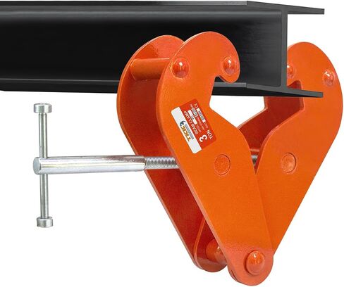 TKK Beam Lifting Clamp 6600Lbs/3Ton load Capacity Beam Clamp 3.9-11.81 Inch adjustable Opening Flange,Girder Clamp tool for Lifting Rigging Orange (6600lb 3T) in Saudi Arabia