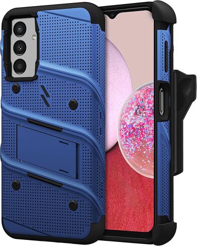 ZIZO Bolt Bundle for Galaxy A14 5G Case with Screen Protector Kickstand Holster Lanyard - Blue in Saudi Arabia