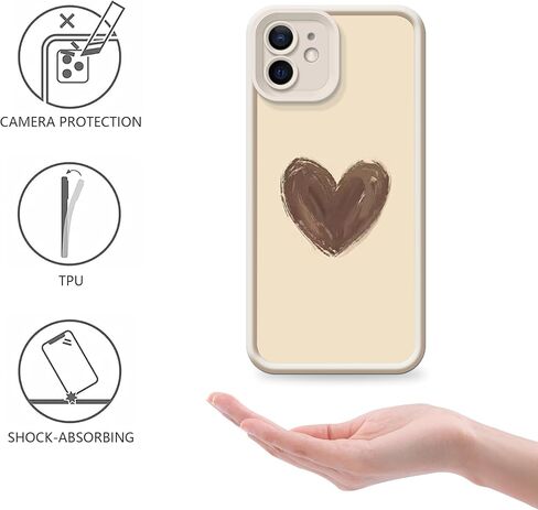Yistof متوافق مع حافظة iPhone 12، [قطعتان] غطاء قلب ناعم نحيف مع حماية معززة للشاشة والكاميرا للنساء، حافظة هاتف مضادة للانزلاق ومضادة للصدمات لهاتف iPhone 12 6.1" in Saudi Arabia